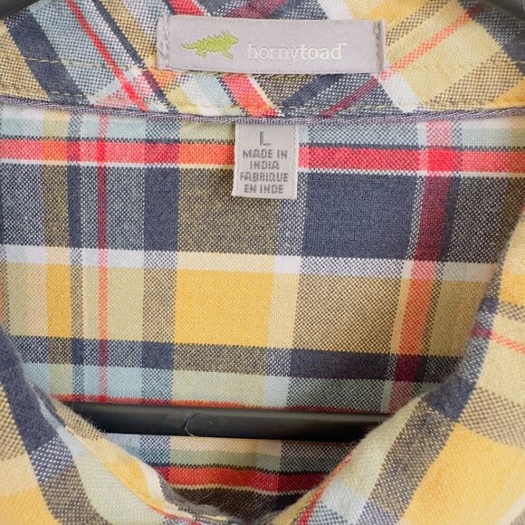 Men's Horny Toad Mojo Plaid Organic Cotton Flannel L/S Button Down Shirt Size L - Picture 3 of 5